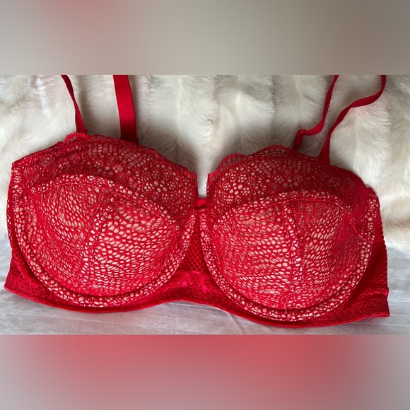 Victoria Secret Very Sexy Balconet Red Lace Bra - Picture 2 of 11
